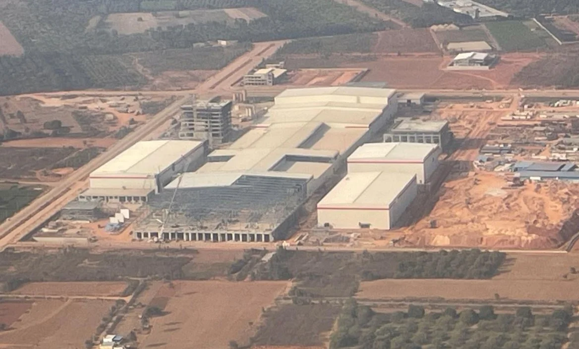 Aerial view of the Hoskote industrial corridor